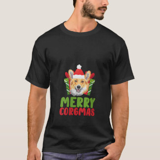 Womens Merry Corgmas Xmas Corgi Dog Greeting Chris T-Shirt