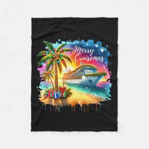 Womens Merry Cruisemas Family Cruise Christmas Fun Fleece Blanket