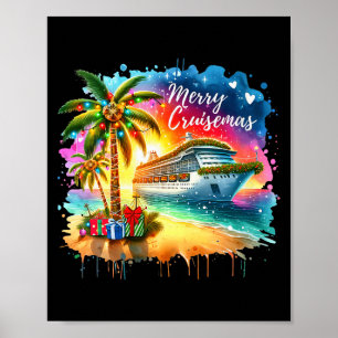 Womens Merry Cruisemas Family Cruise Christmas Fun Poster