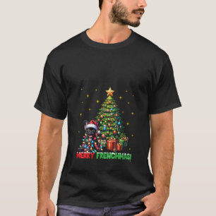 Womens Merry Frenchmas French Bulldog Santa Hat Ch T-Shirt