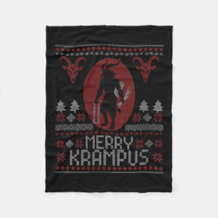 Womens Merry Krampus Horror Creepy Evil Funny Ugly Fleece Blanket
