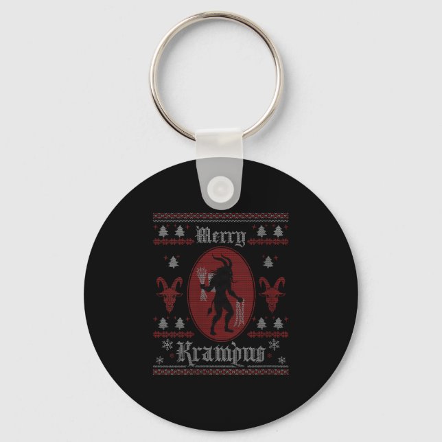 Womens Merry Krampus Horror Soky Evil Funny Ugly C Key Ring (Front)