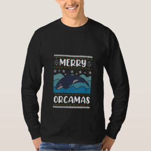 Womens Merry Orcamas Orca diver marine biologist V T-Shirt