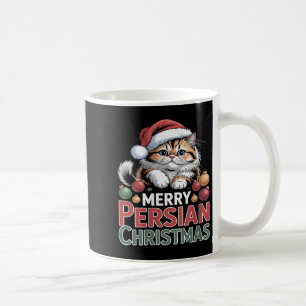 Womens Merry Persian Christmas Cute Cat V-neck Coffee Mug