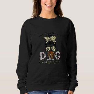 Womens Messy Bun Kinda Busy Being A Dog Mum Anglo Sweatshirt