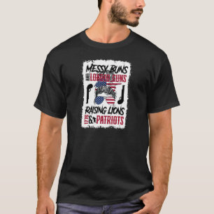 Womens Messy Buns And Loaded Guns Raising Lions An T-Shirt