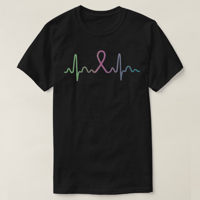 Womens Metastatic Breast Cancer Heartbeat Awarenes T-Shirt (Design Front)