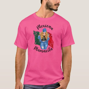 Womens Mexican Mamacita Flag Of Mexico Womens Mum T-Shirt