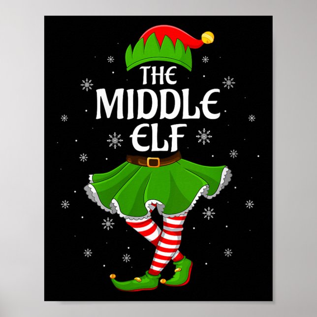 Womens Middle Elf Christmas Family Girls Women Elf Poster (Front)