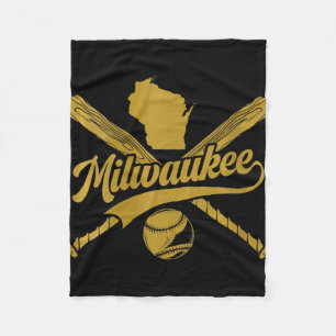 Womens Milwaukee Baseball Fan V-neck Fleece Blanket