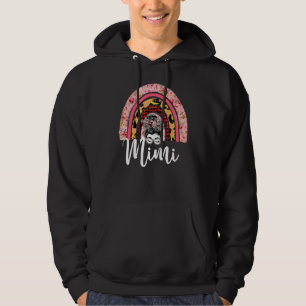 Womens Mimi Floral Leopard Rainbow Messy Bun Mothe Hoodie