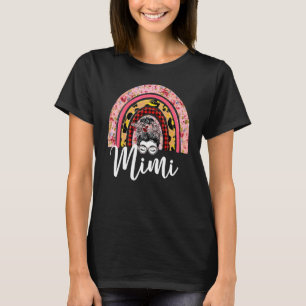 Womens Mimi Floral Leopard Rainbow Messy Bun Mothe T-Shirt