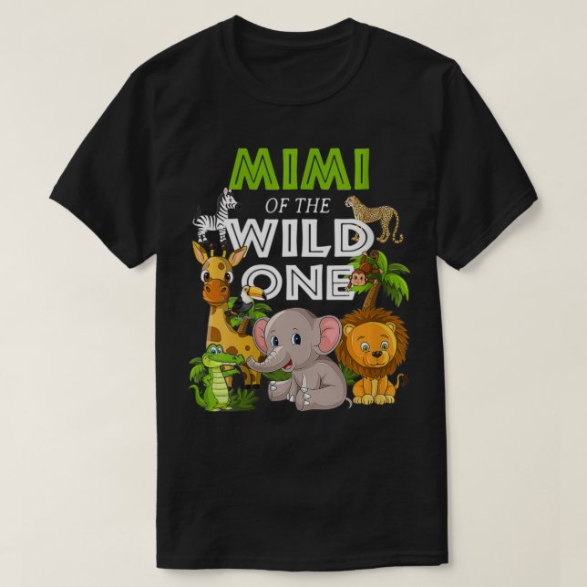 Womens Mimi of the Wild One Zoo Birthday Safari Ju T-Shirt (Design Front)