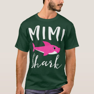 Womens Mimi Shark Grandma Grandmother Pink Shark G T-Shirt