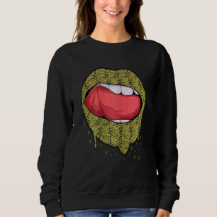 Womens Mini Croco Lizard Bryophyte Print Dripping Sweatshirt