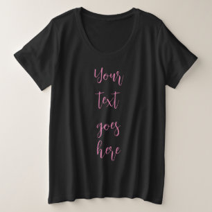 Womens Modern Template Large Big Plus Size Black T-Shirt