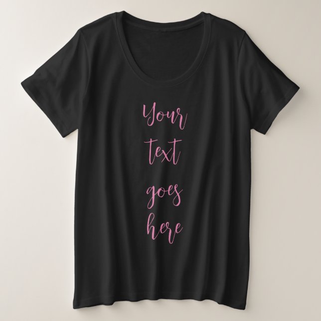 Womens Modern Template Large Big Plus Size Black T-Shirt (Design Front)