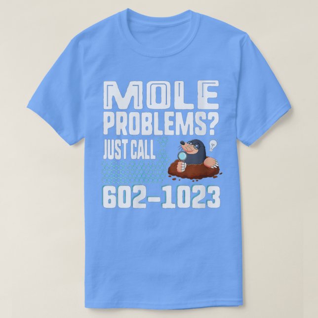 Womens Mole Day Mole Problems Just Call Avogadro's T-Shirt (Design Front)