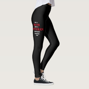 WOMEN'S "MOM and VETERAN" SPANDEX LEGGINGS