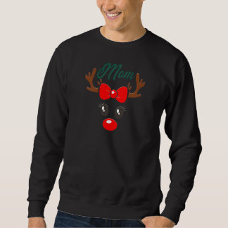 Womens Mom Elk Moose Reindeer Antlers Sweatshirt