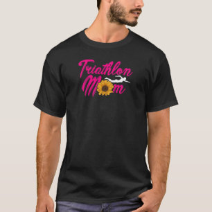 Womens Mom Graphic Run Bike Swim Triathlon Triathl T-Shirt