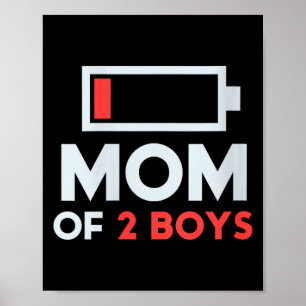 Womens mom of 2 boys gift from son mothers day poster