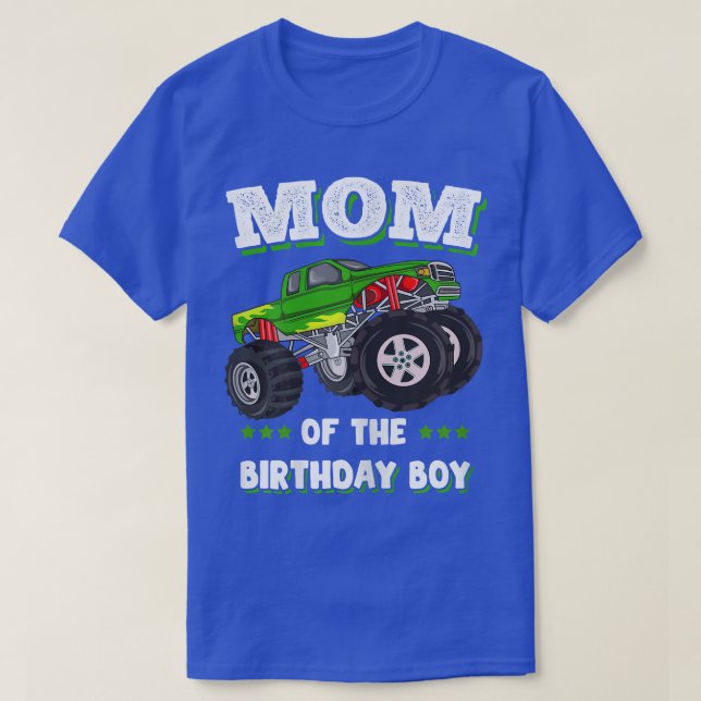Womens Mom Of The Birthday Boy Fathers Monster Tru T-Shirt (Design Front)