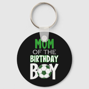 Womens Mom Of The Birthday Boy Soccer Mom Key Ring