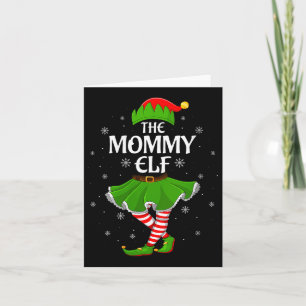 Womens Mommy Elf Christmas Family Girls Women Elf  Card