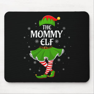 Womens Mommy Elf Christmas Family Girls Women Elf  Mouse Pad