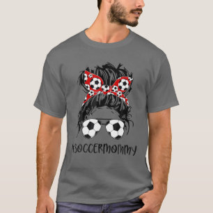 Womens Mommy Life Soccer Lover Mother's Day Messy T-Shirt
