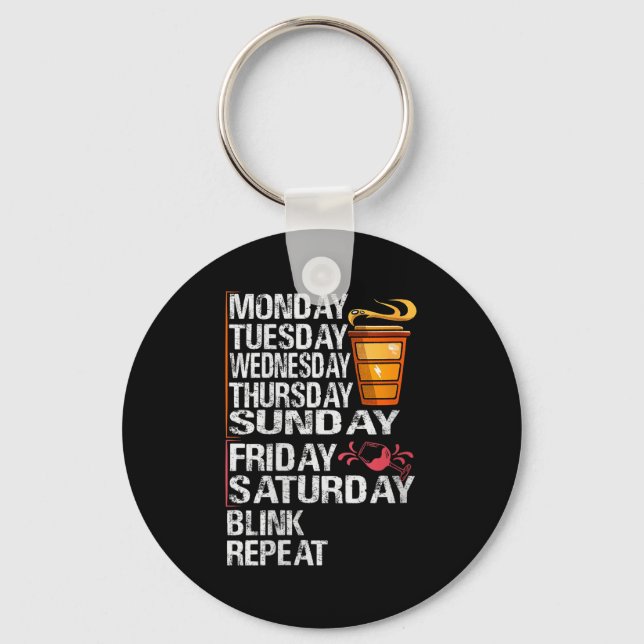 Womens Monday Coffee Friday Wine - Funny Week - Pa Key Ring (Front)