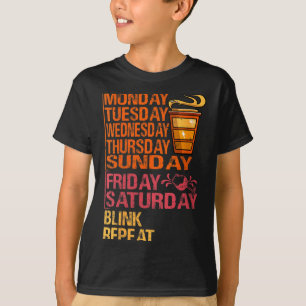Womens Monday Coffee Friday Wine - Funny Week - Pa T-Shirt