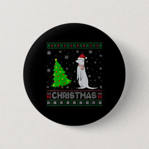 Womens Mongoose Xmas Tree Lighting Ugly Christmas 6 Cm Round Badge