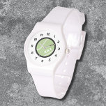 Women's Monogram Tennis Watch Silicon Bracelet<br><div class="desc">Personalise this modern sporty watch with a slightly grunged green tennis ball graphic in the centre and black and white accents. Just edit the letters in the easy Zazzle editor. Many other bezel and band style options available to select from to customise further to make it a gift for a...</div>