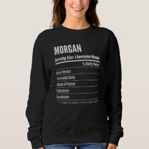 Womens Morgan Nutritional Facts Serving Size Calo Sweatshirt