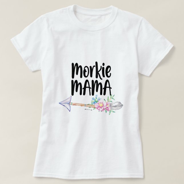 Womens Morkie Mama Cute Dog Lover Mum Yorkshire Te T-Shirt (Design Front)