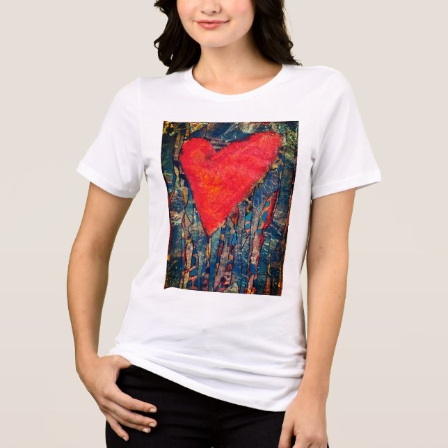 Women's Mosaic Heart t-shirt Tri-Blend Shirt (Front)