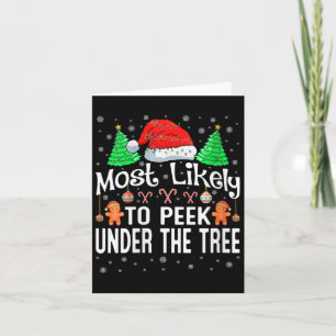 Womens Most Likely To Peek Under The Tree Christma Card