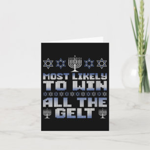 Womens Most Likely To Win All The Gelt Hanukkah Ma Card