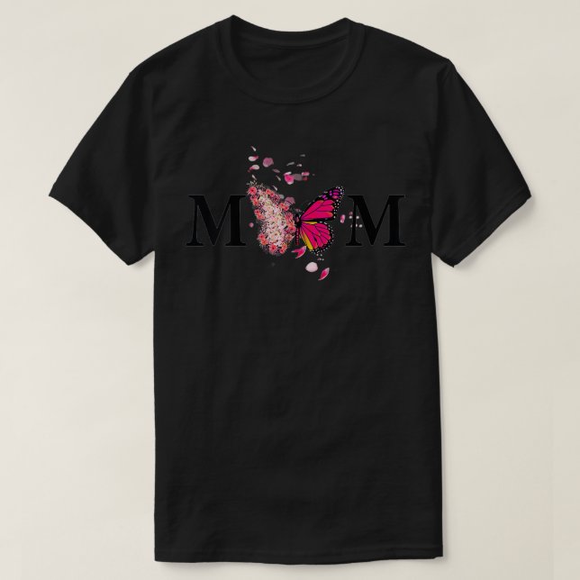 Womens Mothers Day Butterfly MOM Mama Mummy Madre  T-Shirt (Design Front)