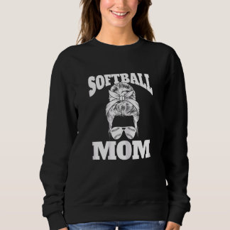 Womens Mothers Day Softball Mum Softball Mama Sweatshirt