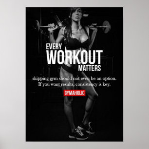Women's Motivation - Every Workout Matters - Gym Poster