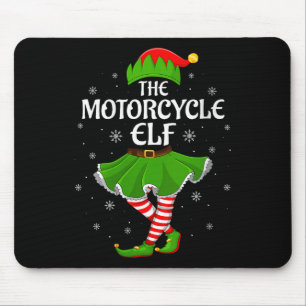 Womens Motorcycle Elf Christmas Family Girls Women Mouse Pad