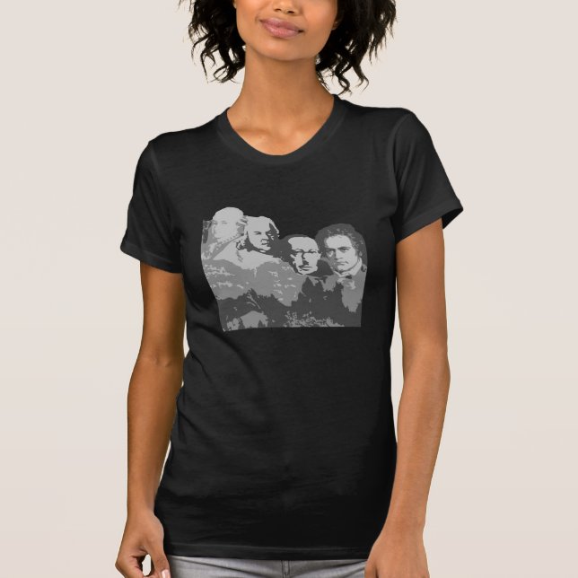 Women's Mount Rushmore of Composers T-Shirt (Front)