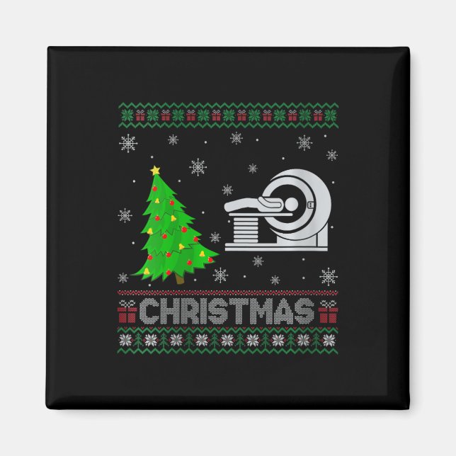 Womens Mri Tech Xmas Tree Lighting Ugly Christmas  Magnet (Front)