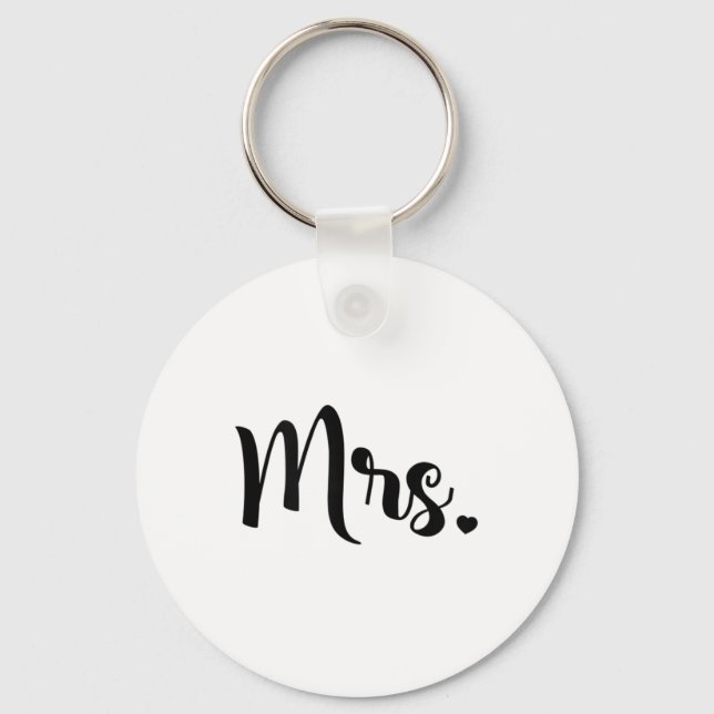 Womens Mrs. Engagement Wedding Bridal Shower Bride Key Ring (Front)