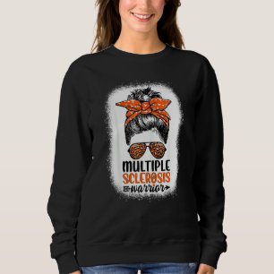 Womens MS Warrior Messy Bun Leopard Multiple Scle Sweatshirt