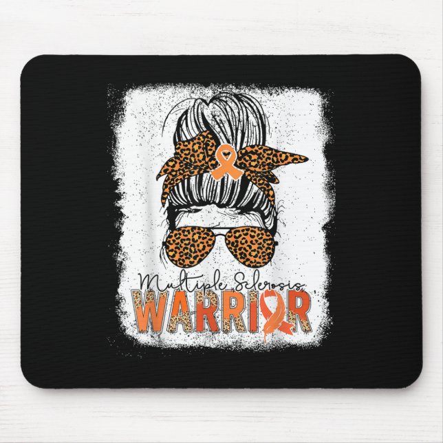 Womens Ms Warrior Messy Bun - Multiple Sclerosis A Mouse Pad (Front)