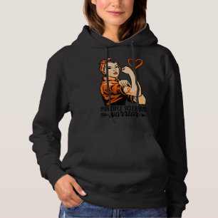 Womens MS Warrior Wear Orange Multiple Sclerosis A Hoodie